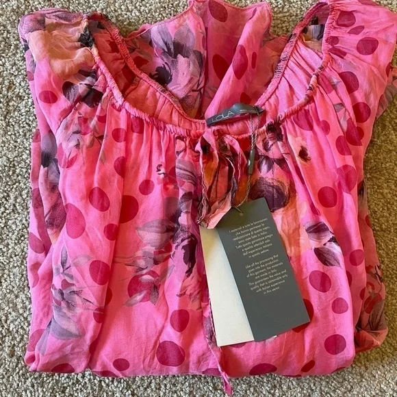 Lola Made in Italy NWT Silk Blend Cold Shoulder